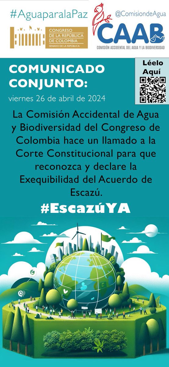 arizasenadora's tweet photo. La Corte Constitucional de Colombia declara la exequibilidad del acuerdo de Ezcazú por unanimidad. Gracias @CConstitucional @cepal_onu @ONU_es @CancilleriaCol @RedNalAguaCol @CentroOds @FCompaz @comisiondeagua https://t.co/RaZF09IKHq