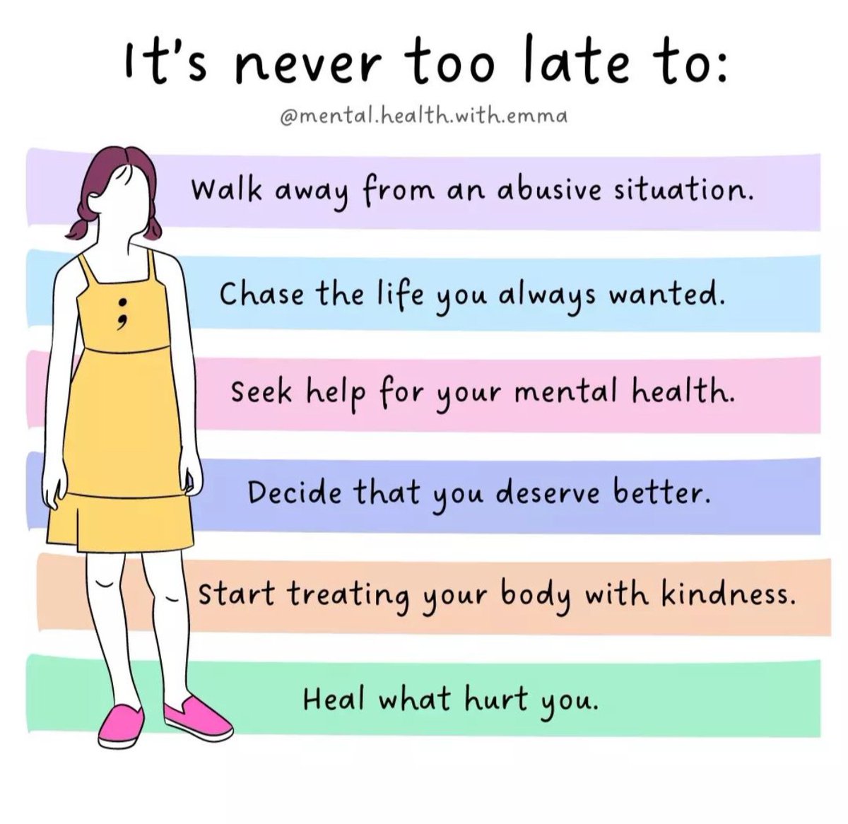 TorontoPsych_'s tweet photo. Here are a few important reminders of some things it is never too late to do: 

#psychology #mentalhealth #therapy #wellness https://t.co/nXWiDYQMDp