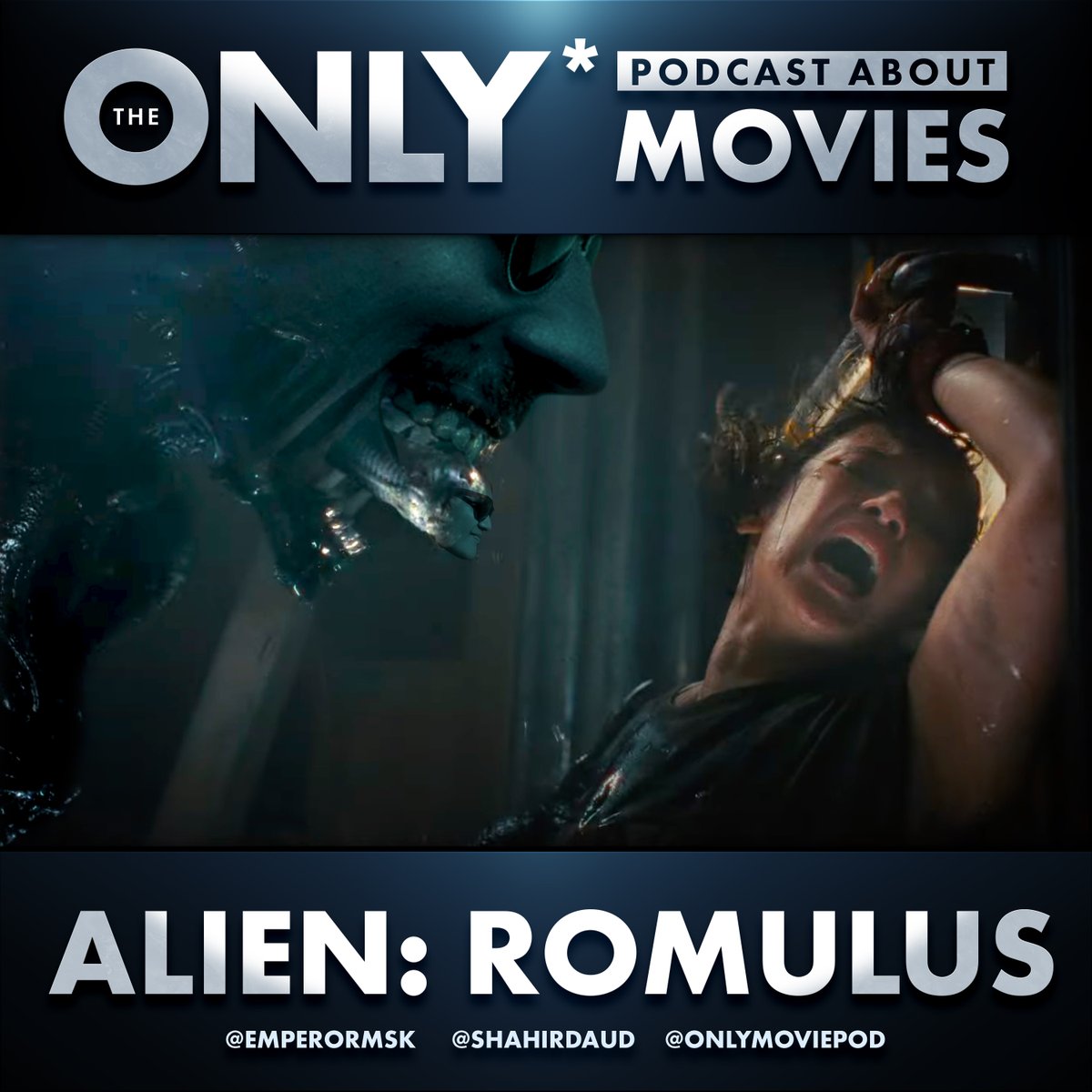 onlymoviepod's tweet photo. In space no one can hear you reboot a franchise, so the Xenomorphs are back! Fede Álvarez slides in between Alien and Alien$ to tell us the story of @AlienAnthology  (Romulus), whose Roman origins may or may not be entirely irrelevant to this discussion.

https://t.co/woPSbz7x9Q https://t.co/hb2cAxOkgt