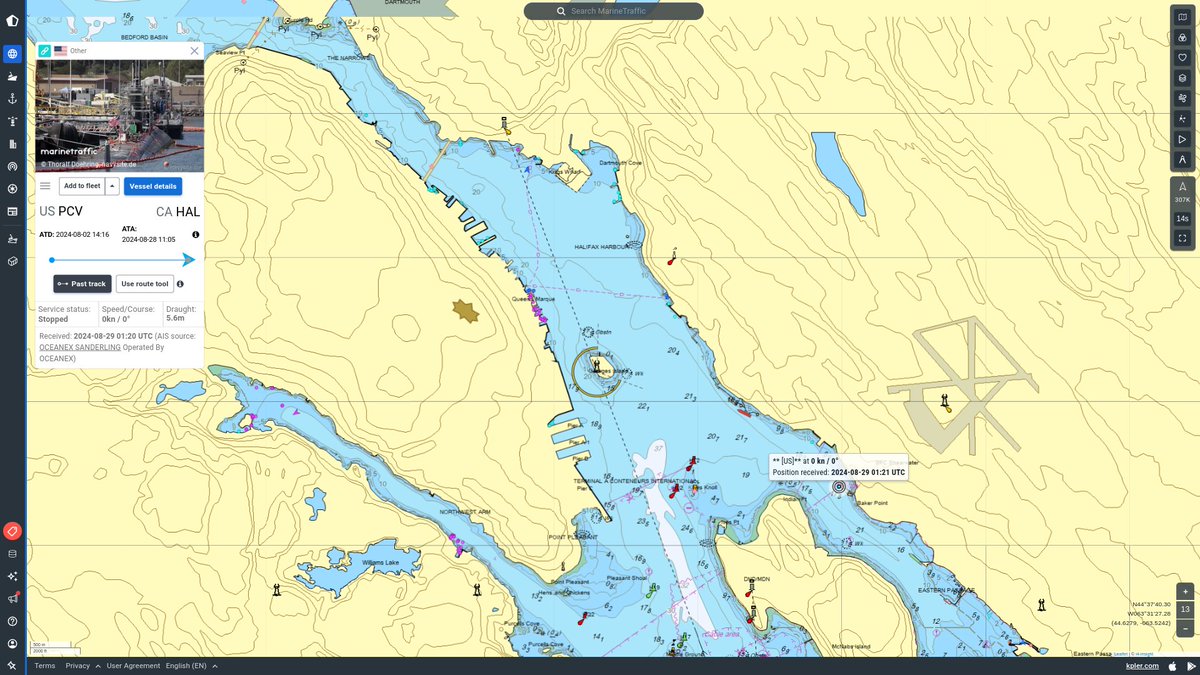steffanwatkins's tweet photo. 🇺🇸 #USNavy Los Angeles-class fast-attack submarine USS Pasadena (MMSI:369970213) is indeed using their assigned MMSI on AIS for their stop in Halifax 🇨🇦.
Nice to see.
#USSPasadena #SSN752 🐬 https://t.co/axRpO4rSMj https://t.co/kP4dCMmEpE