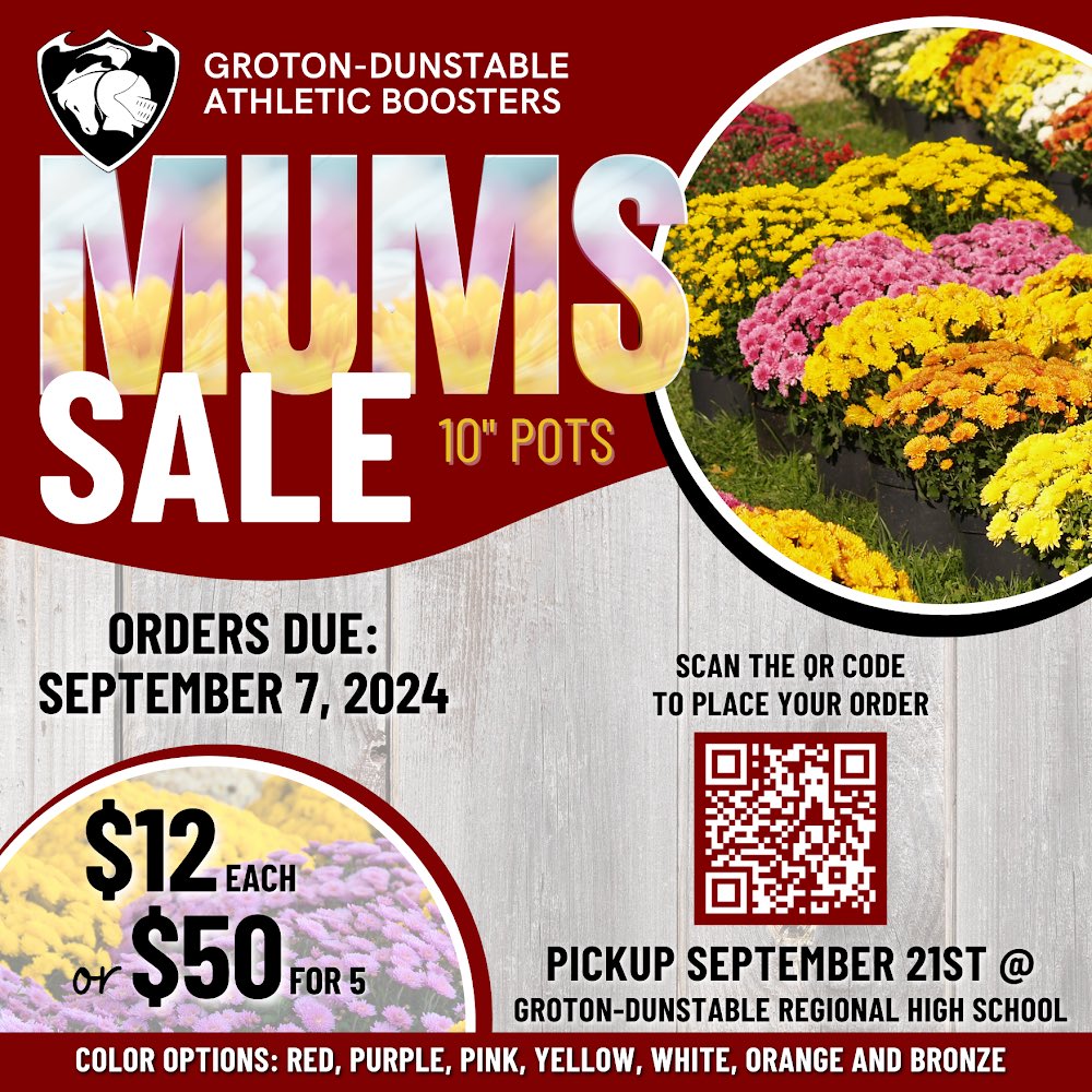 <a href="/GDBoosters/">GD Athletic Boosters</a> is running a great fundraiser for the fall. Scan the QR code and get yourself some mums.