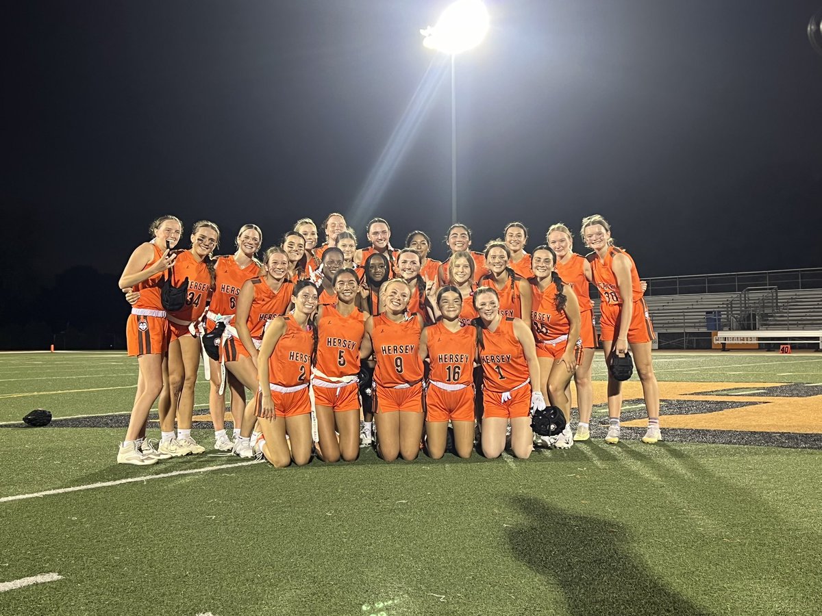 HISTORY MADE! First Flag Football game in the history of Hersey Athletics and Dawgs win 26-6 vs. Meadows! JV took a tough last second loss 12-6.