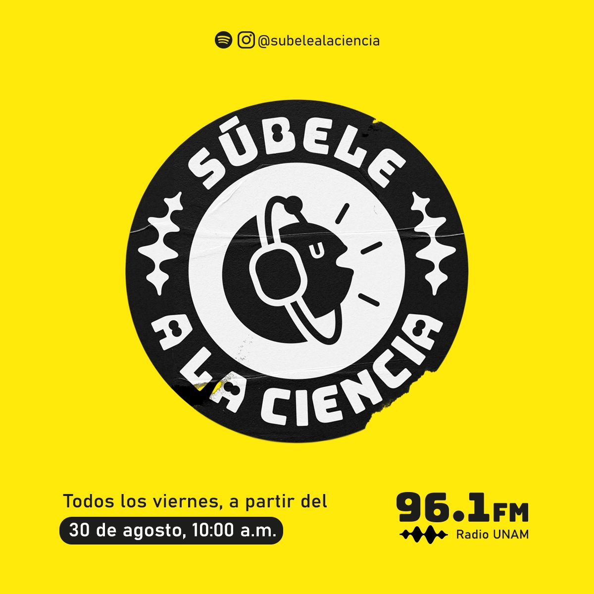 Terminamos un ciclo, pero agárrense que seguiremos en las frecuencias radiofónicas con el nuevo proyecto multiplaforma Súbele a la ciencia. Ahora EN VIVO desde las preparatorias de la UNAM para hablar cara a cara con los estudiantes sobre ciencia y tecnología.
¿Nos acompañan?