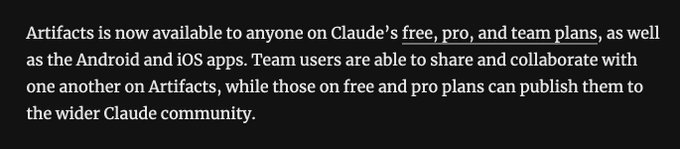 Claude AI&rsquo;s Artifacts feature goes free for all users https://t.co/rOVTz9ttUv https://t.co/XiEqiprtU
