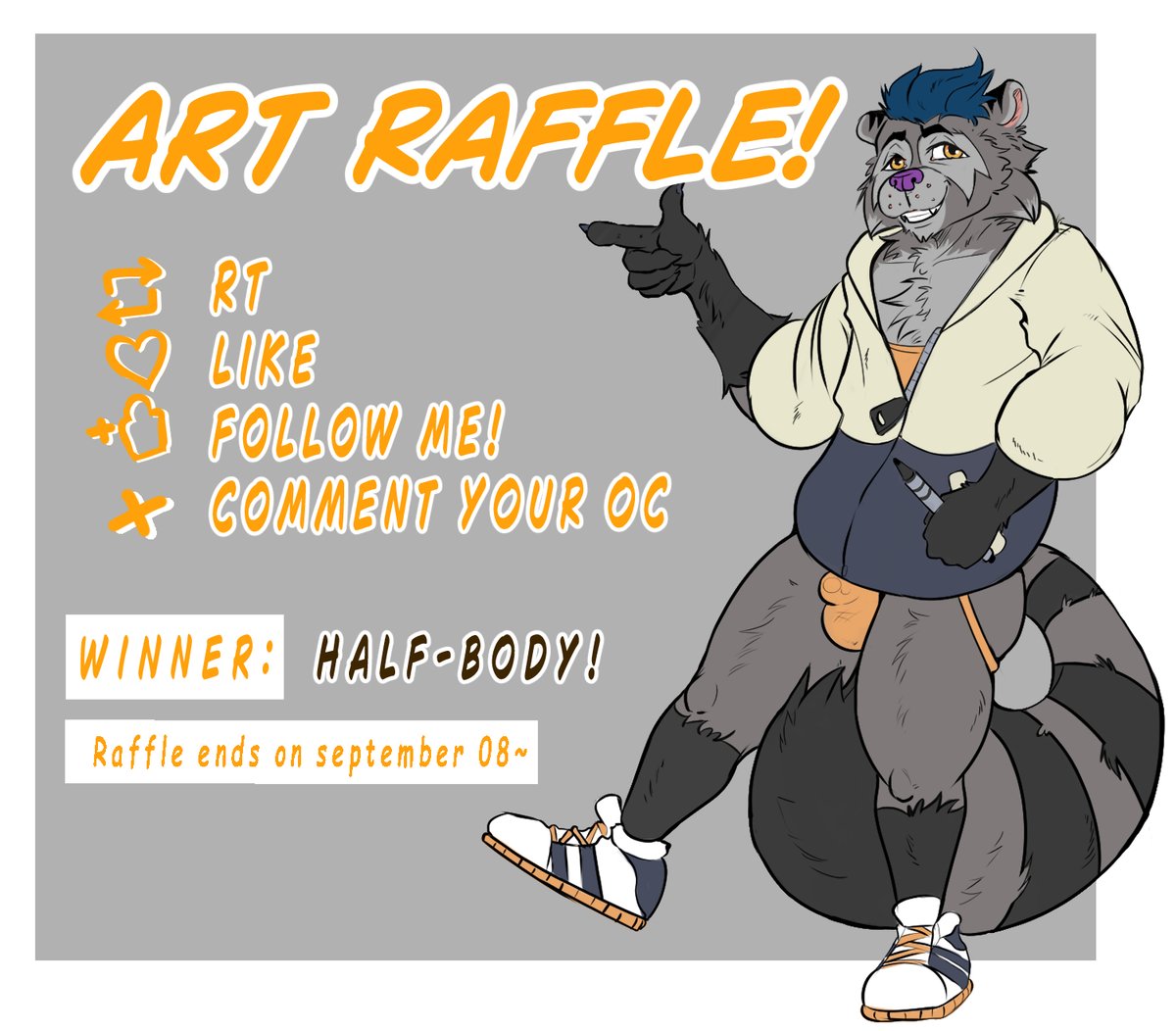 SrD_Jule's tweet image. Se acabo agosto! y con ello abro un pequeño sorteo, el primero que hago de hecho, y si todo sale bien espero poder hacer uno cada inicio de mes! 

Las condiciones las usuales supongo, Rt🔄, Me gusta❤️, Seguirme✅, y comentar una imagen de tu OC! 
#ArtRaffle #furryartist