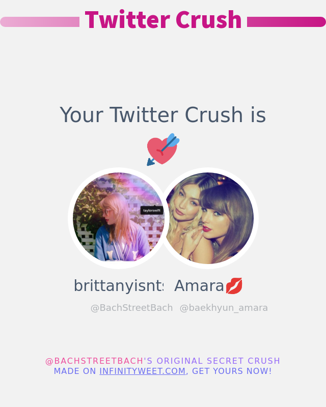 My Twitter Crush is: <a href="/baekhyun_amara/">Amara💋</a>

➡️ infinityweet.me/secret-crush