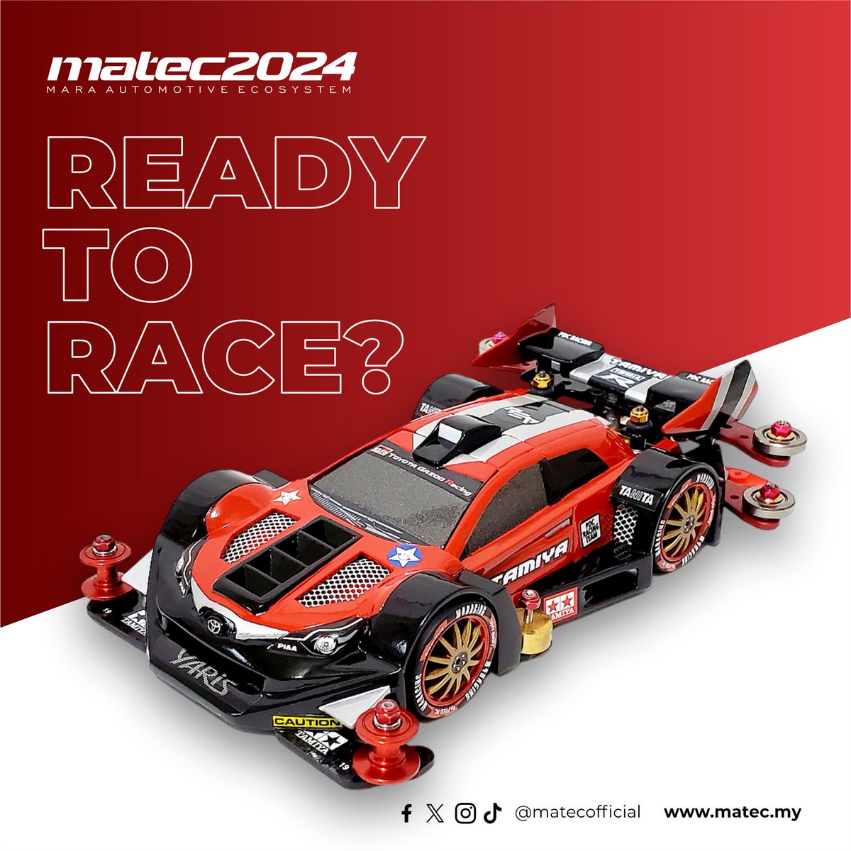 matecofficial's tweet image. Gear up for the thrill at MATEC 2024—join Tamiya Mini 4WD Race and unleash your speed skills for a chance to dominate the track and claim victory!

MATEC2024
Date : 20 - 22 September 2024
Vanue : Bukit Jalil , kuala lumpur

Are you ready?

#usahawanmara #matec2024 #maraautomotive