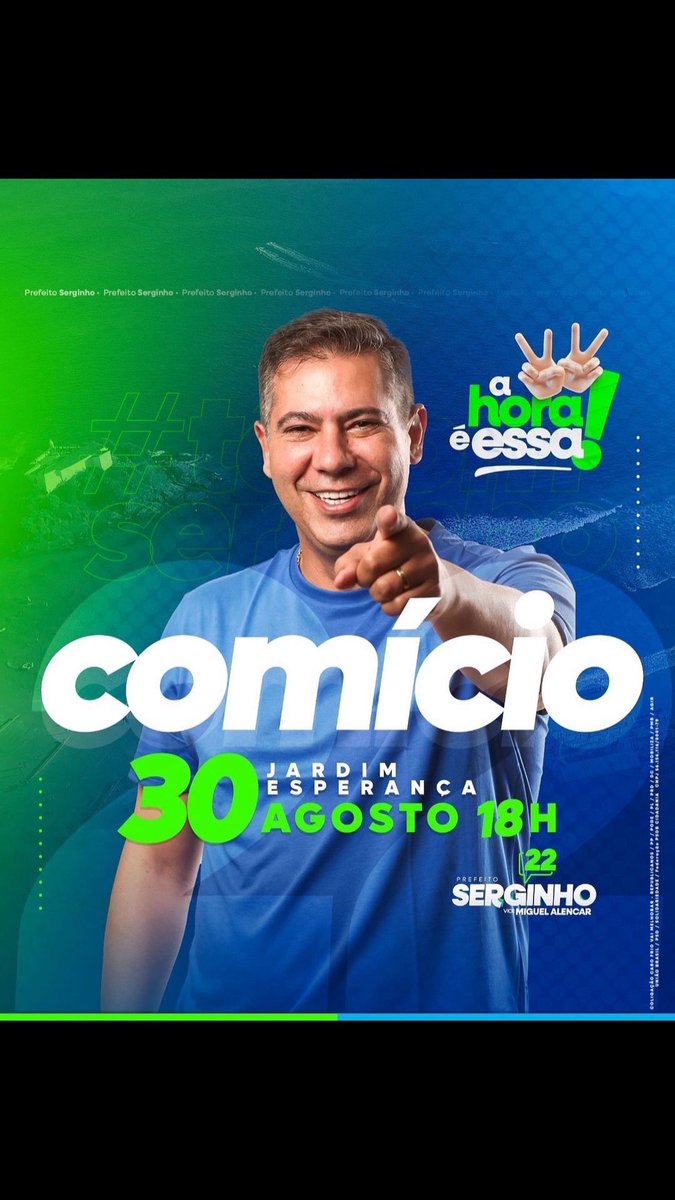 Na próxima sexta-feira, dia 30, às 18h, vamos nos reunir no Jardim Esperança para um grande comício! Será uma festa linda e marcante. Todos os cabo-frienses estão convidados para esse momento histórico que vai mostrar que Cabo Frio vai melhorar. 
2️⃣2️⃣✅