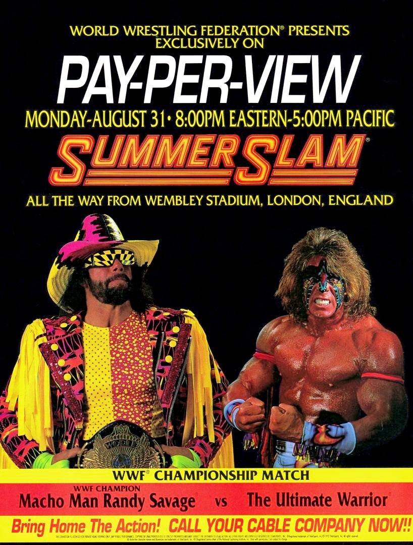 WWFWrestling1's tweet photo. On this day in 1992: SummerSlam took place at Wembley Stadium, London, England! Note that the event took place on Aug 29 and was then aired on Aug 31. ☀️🇬🇧 #WWF #WWE #Wrestling #SummerSlam92 https://t.co/FuaQcwUzbm