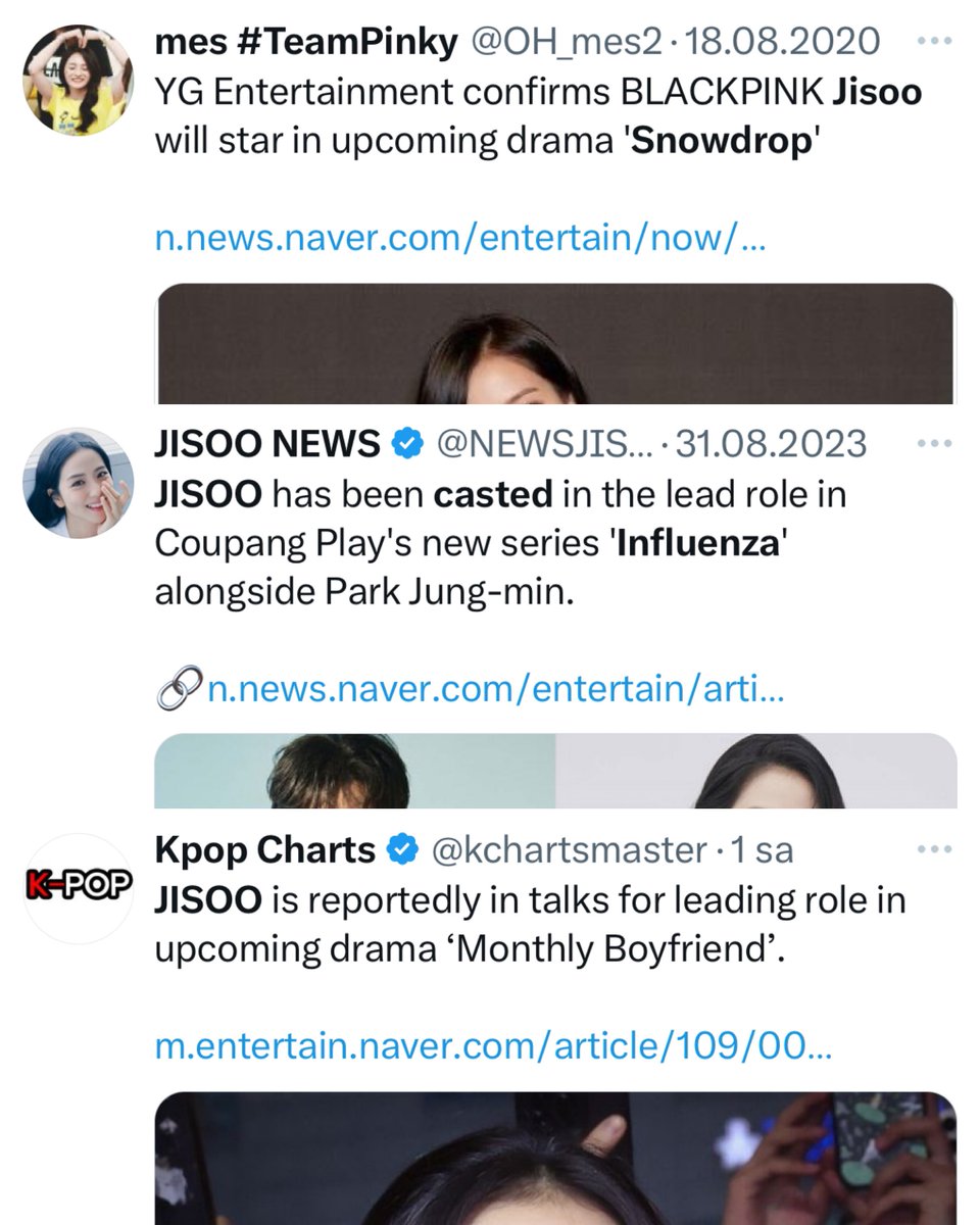 casting news in august 2020, 2023 and now 2024
august is for actress jisoo!