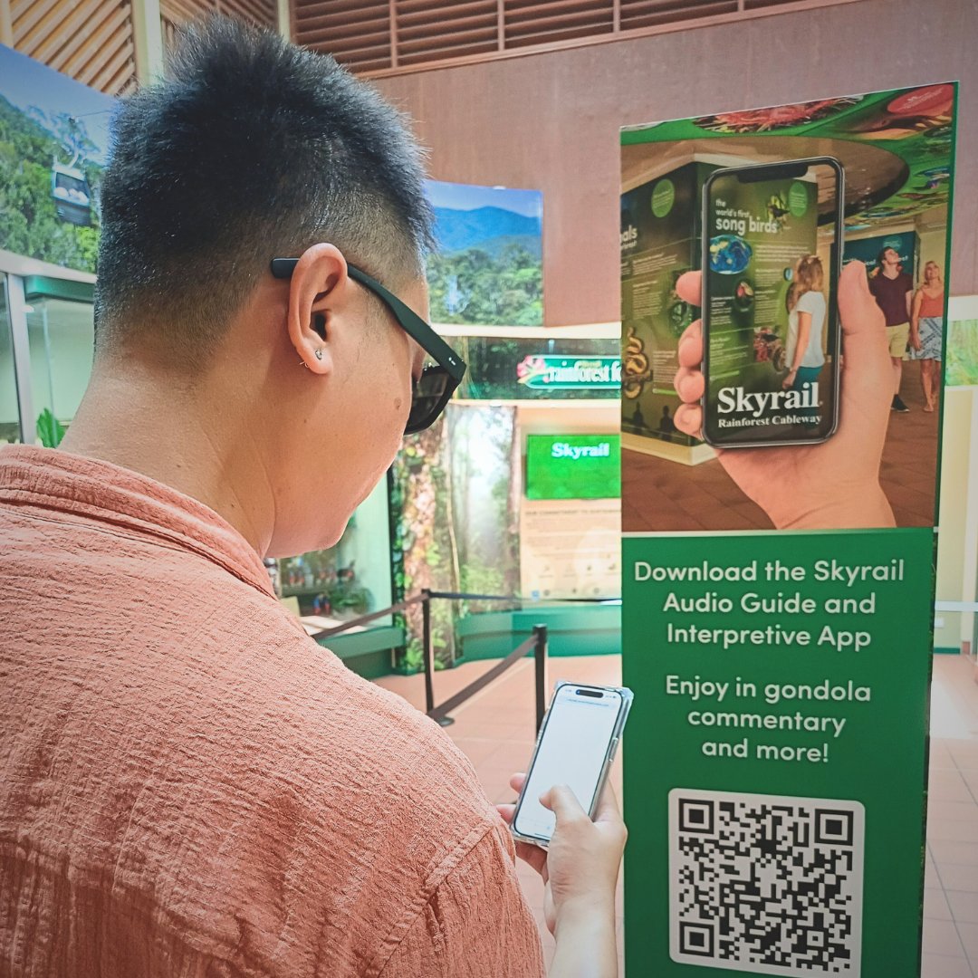 We love the Skyrail Audio Guide &amp; Interpretive App! Available in four languages, it educates guests as they glide smoothly mere metres above the canopy, listening to stories of 180 million years of rainforest evolution, rich biodiversity and the unique ecosystem.  📲🌳