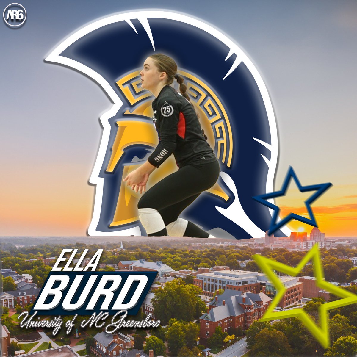 EllaBurd's tweet photo. I am extremely grateful to announce my commitment to continue my education and play Divison 1 volleyball at the University of North Carolina Greensboro!  
 #letsgoG 💛🤍💙 https://t.co/zlI0JH8byb