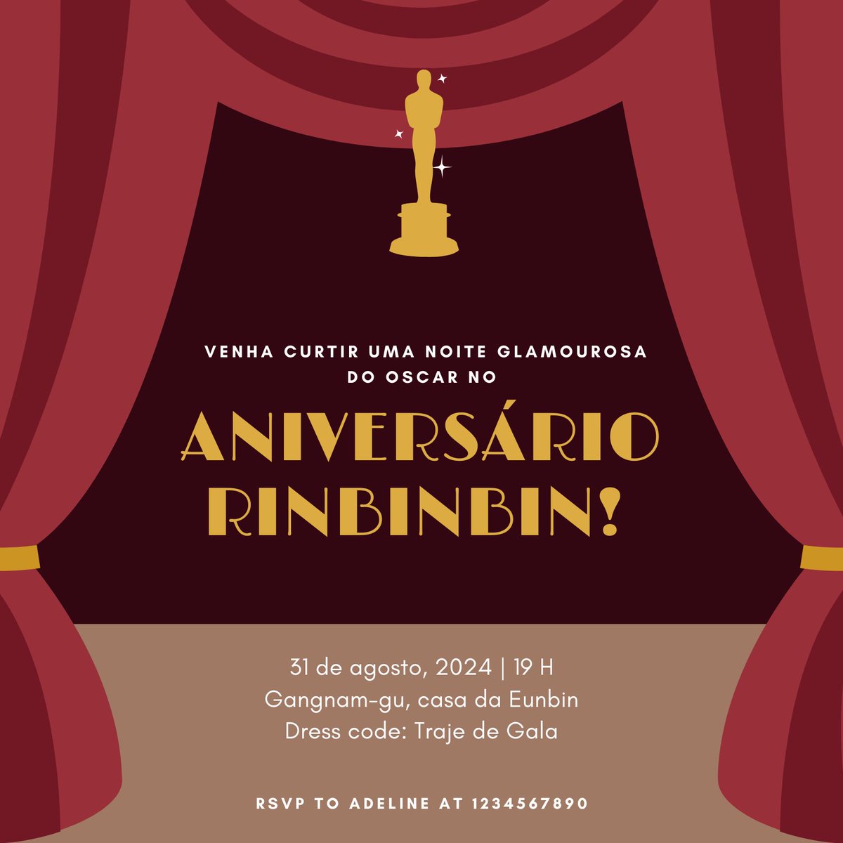 eunbinjsj's tweet photo. @ eunbubblegum's update on #jsjpics 📸

Tá chegando o meu aniversário e o da @yerinjsj , vulgo aniversários mais importantes do ano! Venham viver uma noite no oscar cheia de glamour (e até prêmios!), onde o mais importante é se divertir! Separem a melhor roupa de vocês 🩷 https://t.co/9dBhemn7hO
