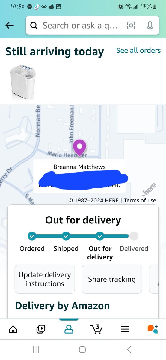 blk_bre's tweet photo. @amazon it's about to be a WHOLE NEW DAY. WHERE IS MY PACKAGE?
No way to contact driver and customer Service knows less than I do. Driver drove around my location for hours , but couldn't or wouldnt deliver my package? https://t.co/aJIwFJG7Pd