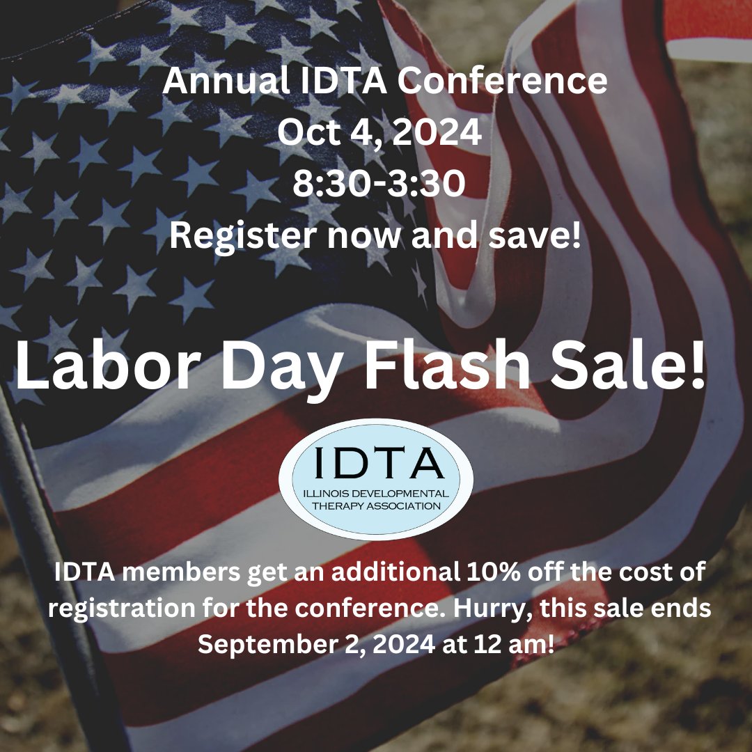 IllinoisDTA's tweet image. Have you registered for the Annual IDTA Conference yet? Here is your chance to get in on some extra members only savings! Tomorrow only, members get an extra 10% off! Hurry! This sale starts tomorrow and ends at midnight on Sept 2! Register: illinoisdta.org/event-5737699  #DTsEmpower