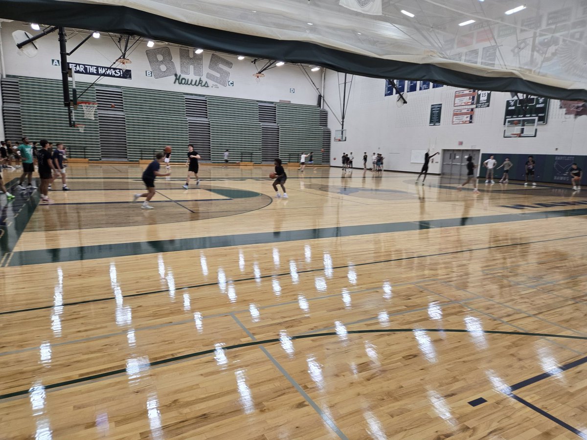 35th year of coaching HS at some level..over 20 as HC. I get asked how I keep doing it?
This is why!!! Newly done floor, squeaky shoes, bouncing basketballs, 50 kids at first non mandatory Open Gym. How does that not make you feel like a first year coach again? He has blessed me!