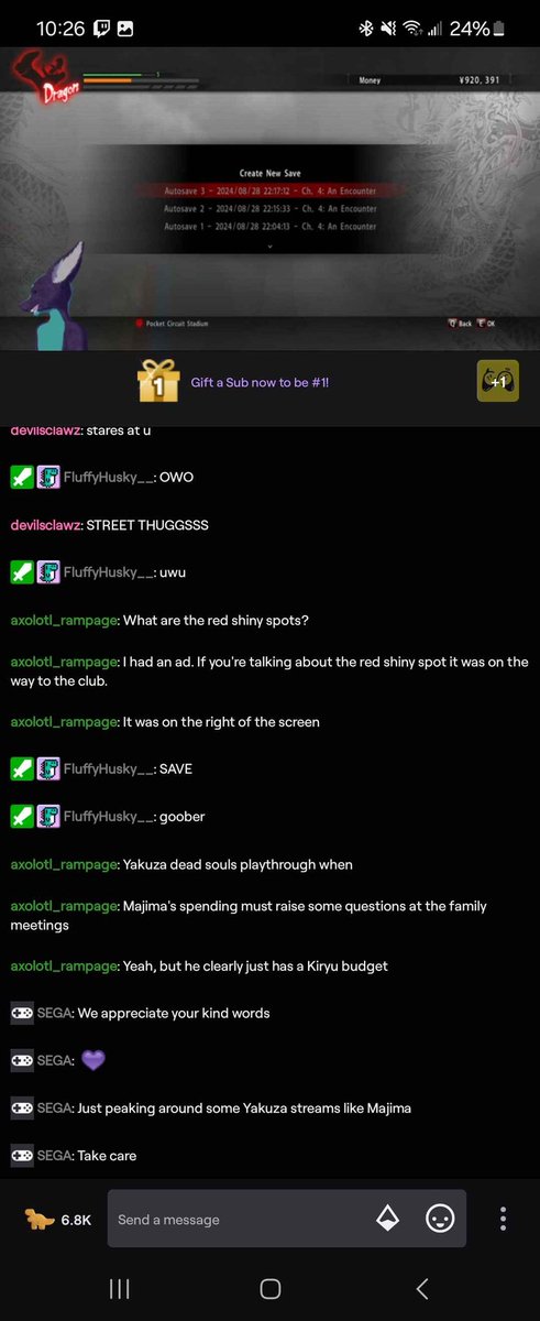 FroRaptor's tweet photo. Thank you @SEGA and whoever works on the official twitch channel for stopping by tonight's Yakuza Kiwami stream! So cool and heartening to be thanked for enjoying such a fun and beautifully made series!! https://t.co/K0z1fKQFnq