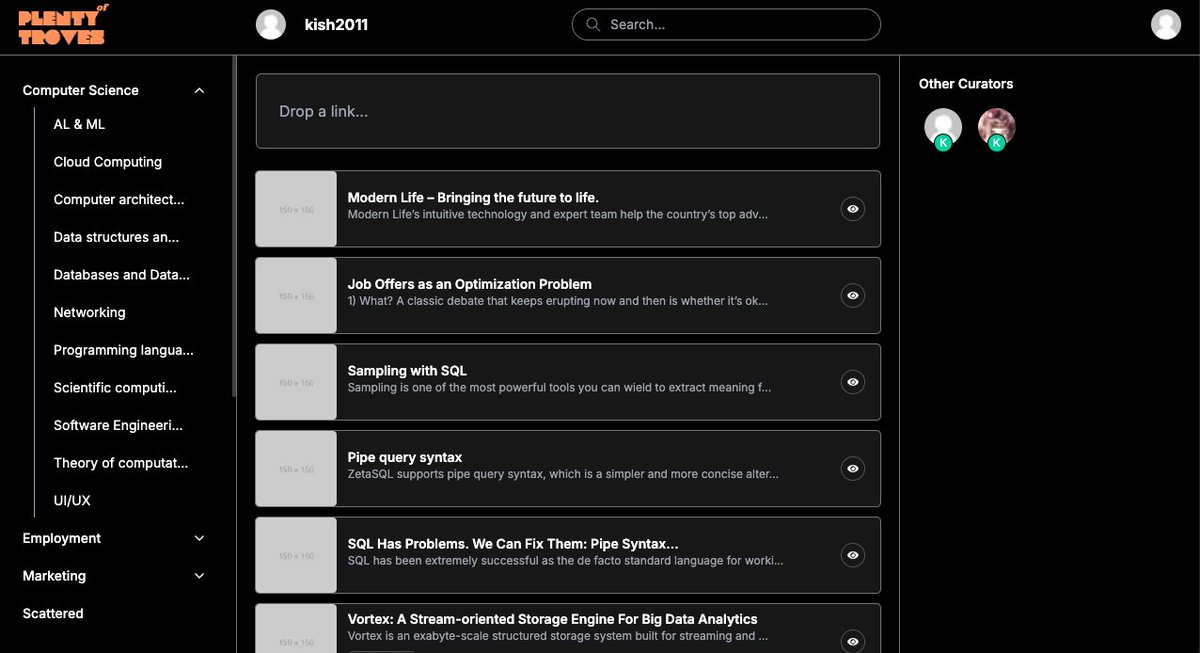 The site is live now 
troves.plentyof.site