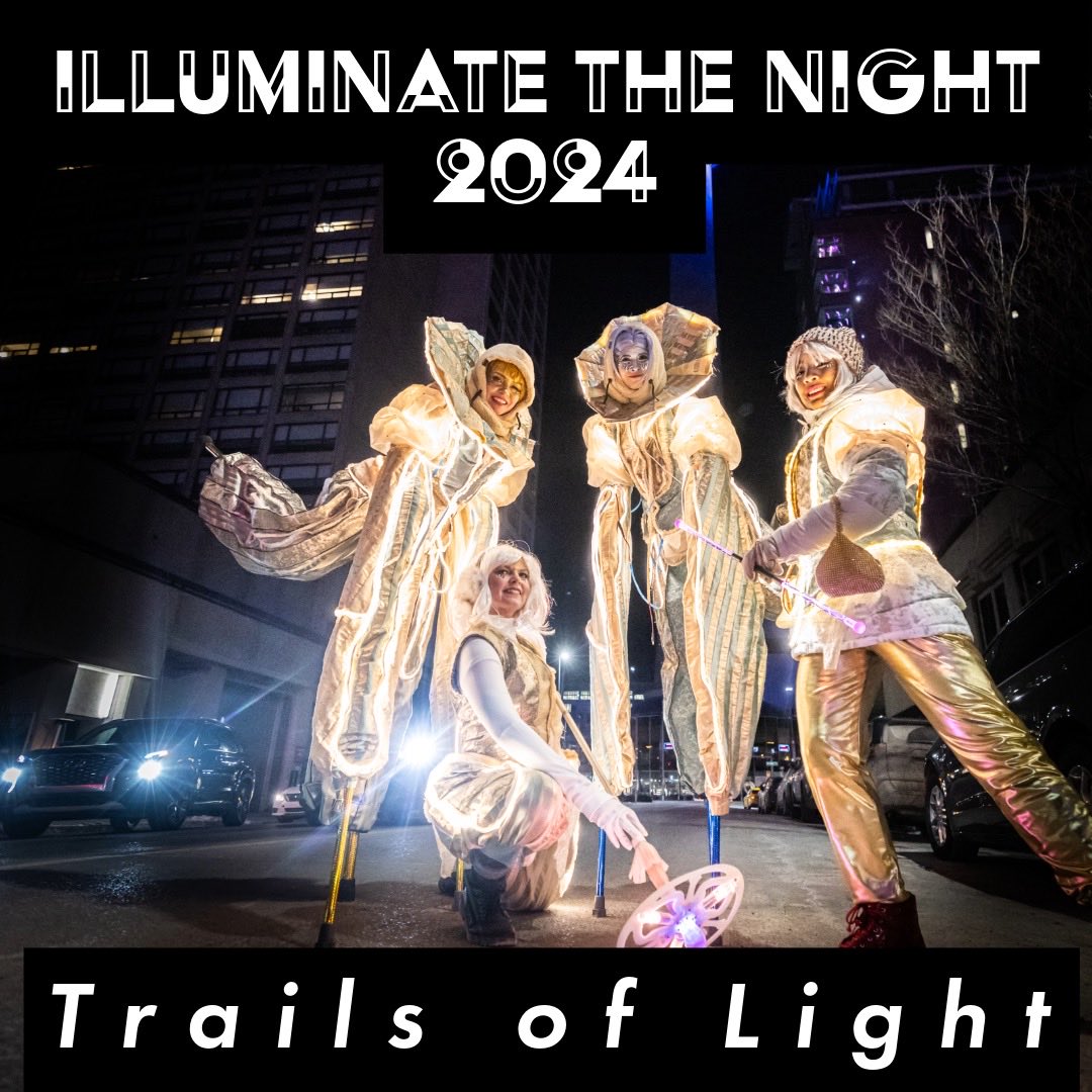 Nuit Blanche Winnipeg (@nbwpg) on Twitter photo 1) Trails of Light by Tangy Lime Dance Productions
"Trails of Light" is a stiltwork program performed by 3 artists from across the Prairies: LED costumes add a special glow as patrons enjoy the other-worldly stilt creations of the non-speaking, yet fully animate, tall dolls. 1) Trails of Light by Tangy Lime Dance Productions
"Trails of Light" is a stiltwork program performed by 3 artists from across the Prairies: LED costumes add a special glow as patrons enjoy the other-worldly stilt creations of the non-speaking, yet fully animate, tall dolls.
