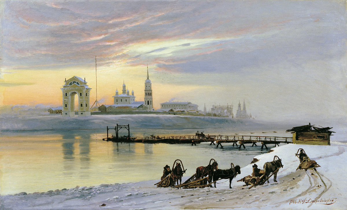 SeekAfterBeauty's tweet photo. Crossing the Angara River in Irkutsk (1886), by Nikolai Florianovich Dobrovolsky https://t.co/XFUfjkM4qc