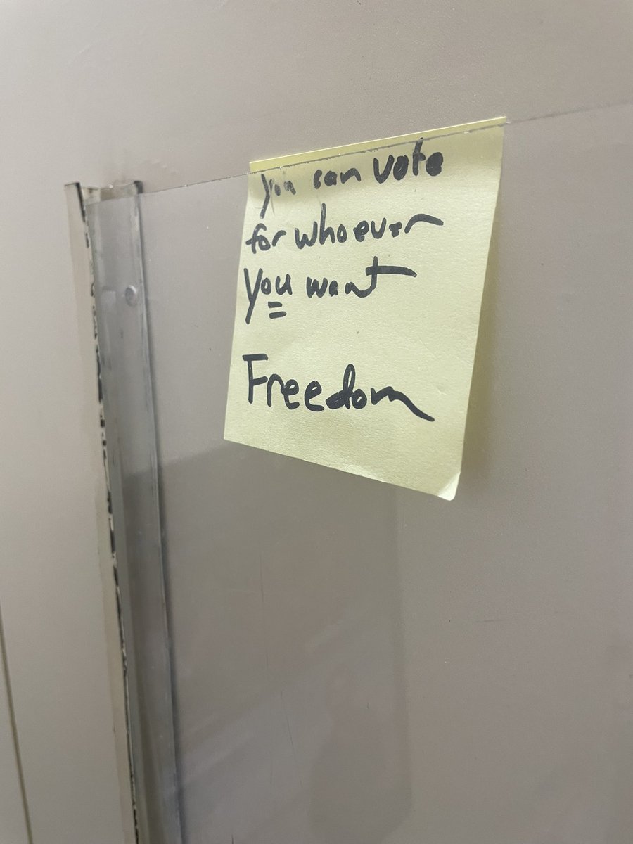 MaryAhmann's tweet photo. Gal to gal bathroom communication. It starts today. Who is with me? We are NOT going back. https://t.co/7HTkRhMNim