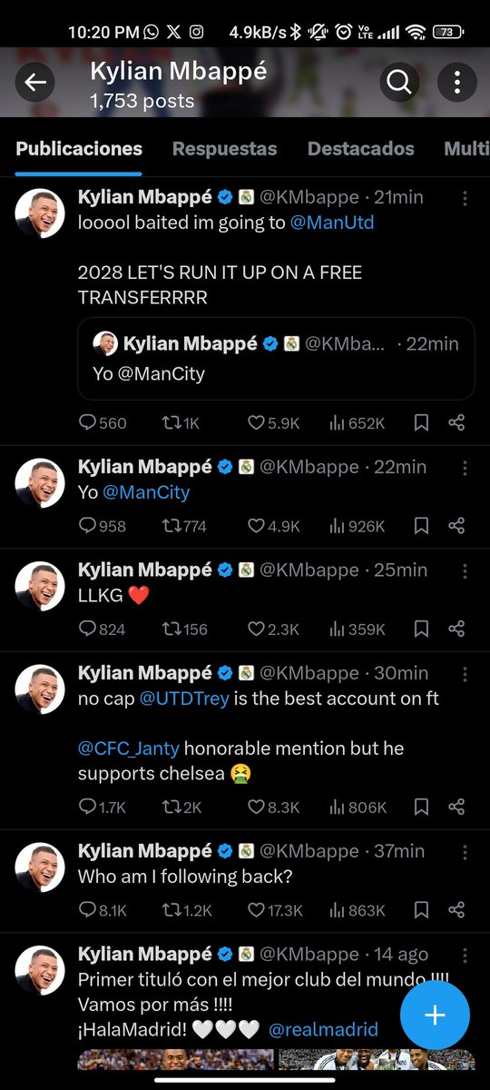 Fleismar1's tweet photo. Al parecer hackers interrumpieron la cuenta de la 🐢 @KMbappe  y postearon una serie de disparates 🤦🏾‍♂️ con que fin? Quien sabra https://t.co/d1XFsnE0kD
