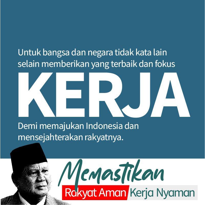 Semua sepakat, VisiPRABOWO bangunBangsa  mau Indonesia bisa sejahtera, agar semua rakyatnya bisa mendapatkan kehidupan yg adil dan makmur.

MENUJUbangsa MAJUsejahtera