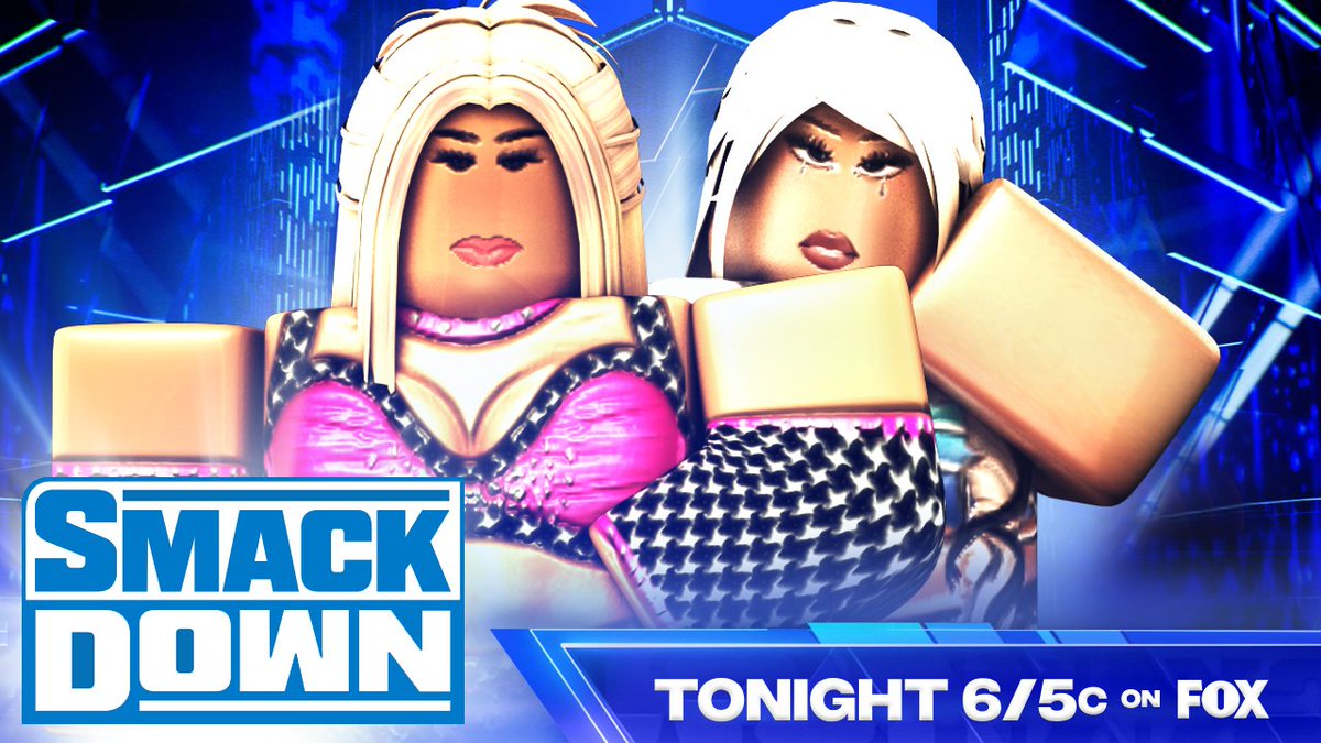 WWERPMedia's tweet photo. Tonight on #WWERPSmackdown

👊 @TheMiaStratton &amp; #JaylaMorgan battle it out to determine the Women's WWERP Champion N1C

🇺🇸 United States Champion @BloxyStyles responds to @921Dun

🔥 Grayson Waller Effect LIVE

⚔️ @Clvztch takes on #LocalMorrison

📺 6/5c on @Roblox https://t.co/adQw6rRXJJ