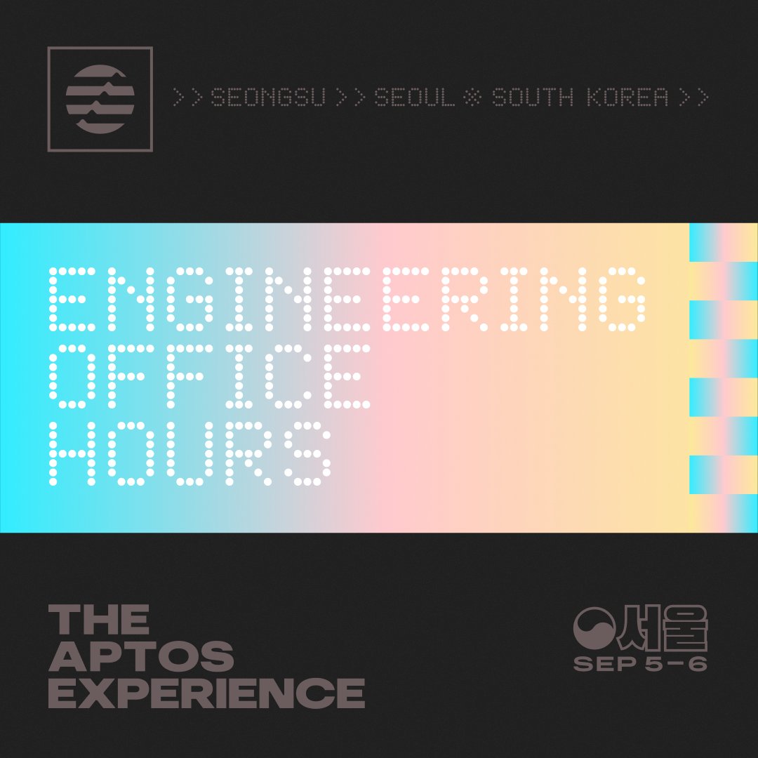 Aptos's tweet photo. 🛠️  Aptos Experience Spotlight: Office Hours Studio Time

Builders, if you're here, you're early 💪 Lock in your lead and create the next big thing in Web3 with support from top Move engineers.

Sign up today. Applications close Aug. 30 11:59pm PT ⤵️
https://t.co/vcoDwojzgy https://t.co/ceDe2rMGkR