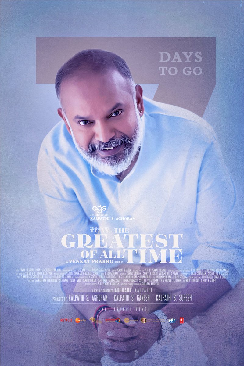 GoatMovie2024's tweet photo. Gear up to witness #VpHero's #TheGoat mission in just 7 days! 🔥
In theatres from September 5th 📽️
A @vp_offl hero 😎
#TheGreatestOfAllTime
#TheGoatArrivesOnSept5th
@actorvijay @thisisysr @archanakalpathi @aishkalpathi @Ags_production https://t.co/XqiZqHUrU6