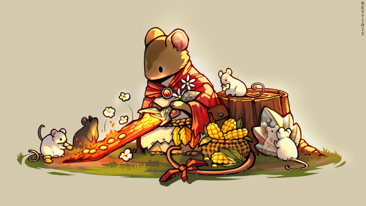 Neytiirix's tweet photo. Drew the Heroes of Bloomburrow with my 4 new little pet mice🐁 https://t.co/ECHBGXYVuH