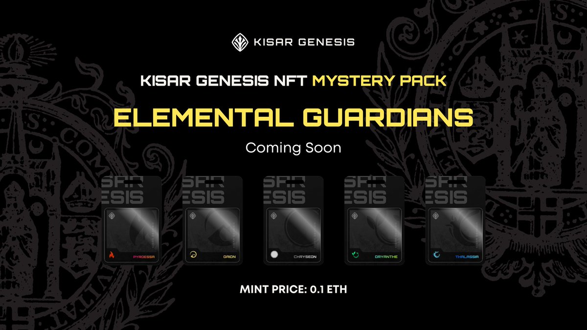 Kisar_Protocol's tweet photo. 🔥 Exciting news, KISAR community! 🌊 Our "Elemental Guardians" NFT Mystery Pack is almost here. Discover the power of the ancient elements with our exclusive KISAR GENESIS collection. Which Guardian will you uncover? 🔥💧🌿⛰️✨

🎉 Mint Price: 0.1 ETH
🕒 Coming Soon
#NFT #KISAR https://t.co/zwnCIJqGW1