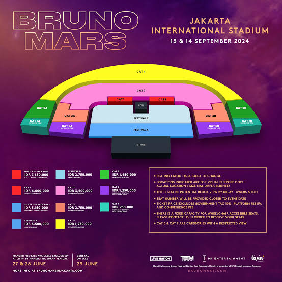 WTS Ticket Bruno Mars 
FEST A (4 Tiket)
Harga Normal (Include Biaya Admin + Pajak)