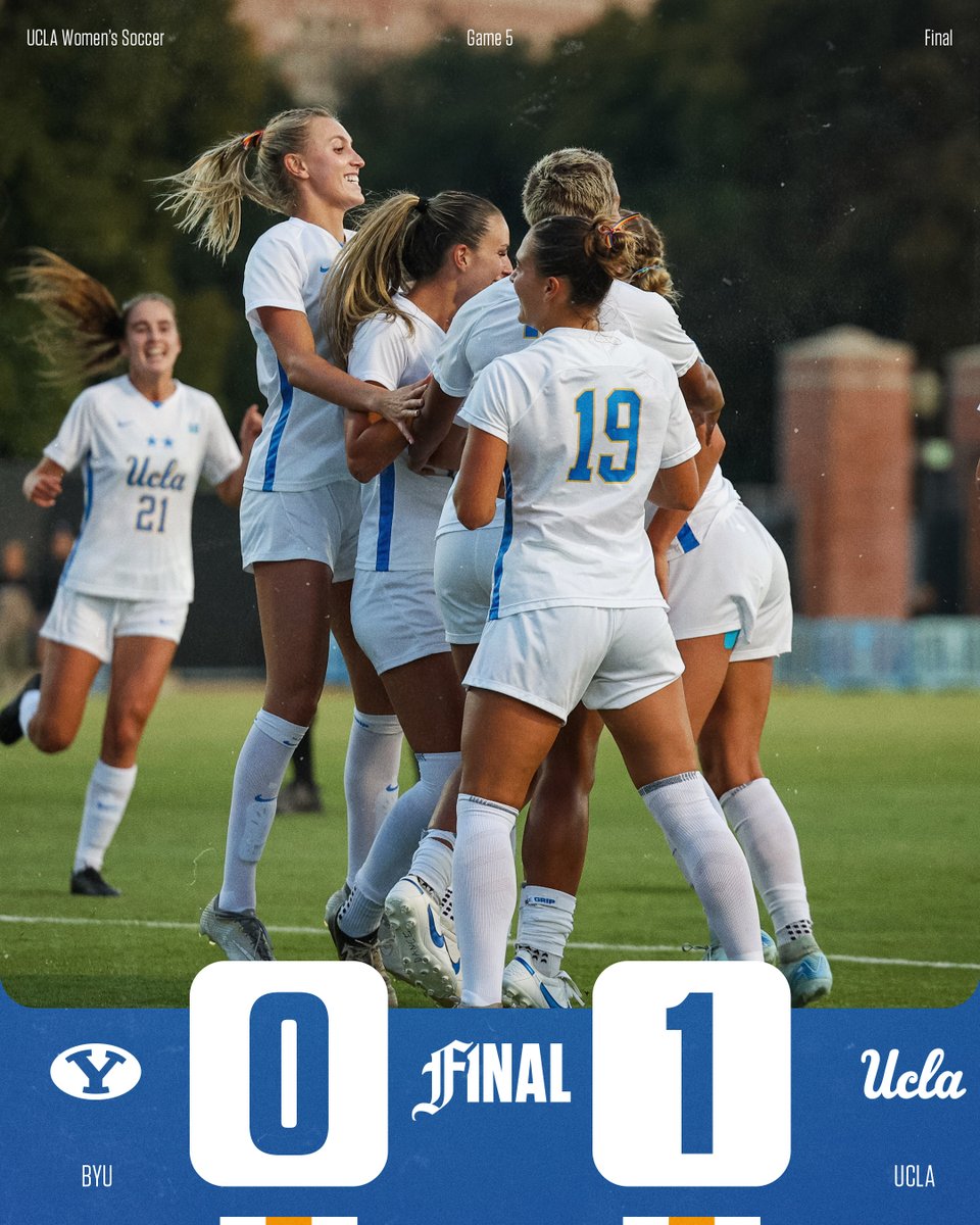 FINAL: UCLA 1, BYU 0

The Bruins win their 5th consecutive via shutout!

#GoBruins