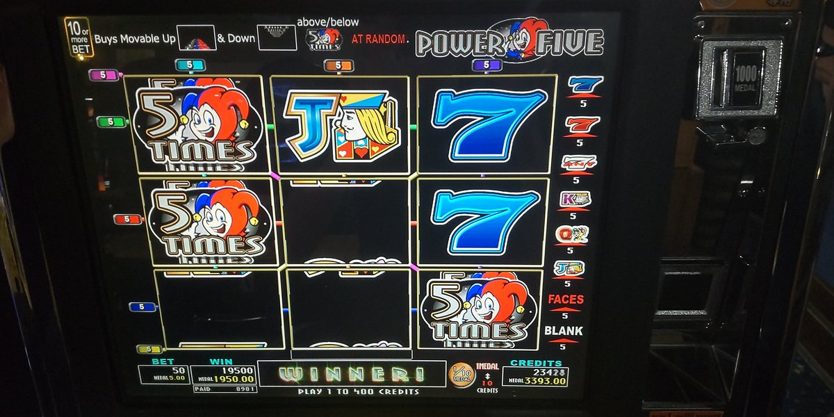 GUSSANno_medage's tweet image. 【MULTI MAX POWER FIVE】
3JOKERS with B7×2
19,500win （Bet×390）
3つ全てシャキーンでした！！
B7のAnyで12500ある！デカすぎる...
#バイヨン
#CRON
#メダルゲーム