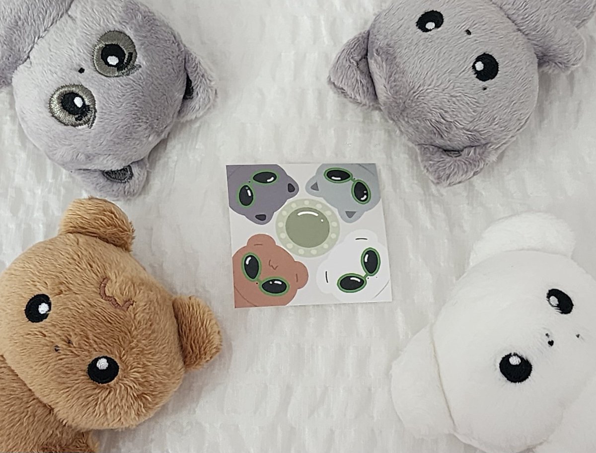 🦝    🐱
     👽
🐻    🐶