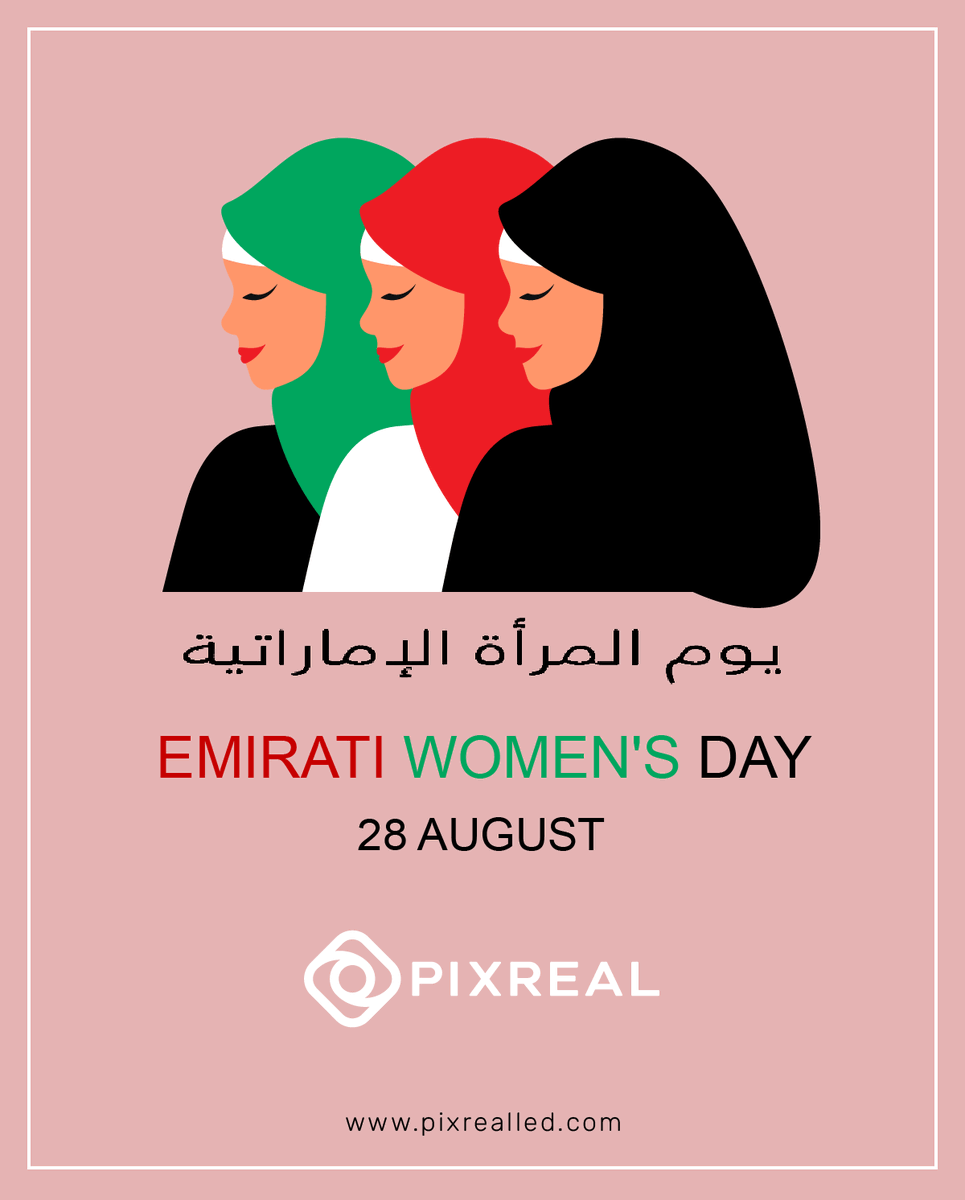 Pixrealled's tweet image. Happy Emirati Women’s Day!🎉Let's celebrate the incredible achievements of women in the UAE and their vital contributions to society together. PIXREAL may every woman find her place in both career and life, shining brightly! 

#Pixreal #EmiratiWomensDay #Empowerment #Innovation