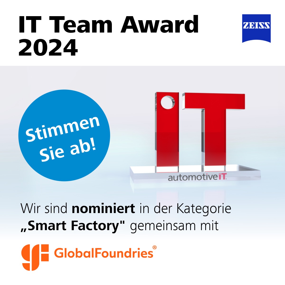 ZEISS Digital Innovation (@zeiss_di) on Twitter photo Wir sind mit <a href="/GlobalFoundries/">GlobalFoundries</a> Dresden für den IT Team Award 2024 nominiert! Unser Projekt "Heimdall: Predictive Maintenance" revolutioniert die Wartung von fahrerlosen Transportsystemen. Unterstützen Sie uns mit Ihrer Stimme! 👉zeiss.ly/e7zu #SmartFactory #automotiveIT Wir sind mit <a href="/GlobalFoundries/">GlobalFoundries</a> Dresden für den IT Team Award 2024 nominiert! Unser Projekt "Heimdall: Predictive Maintenance" revolutioniert die Wartung von fahrerlosen Transportsystemen. Unterstützen Sie uns mit Ihrer Stimme! 👉zeiss.ly/e7zu #SmartFactory #automotiveIT