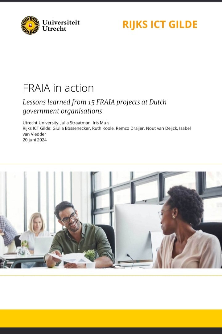 In 2021 <a href="/UniUtrecht/">Utrecht University</a> we developed the Fundamental Rights &amp; Algorithms Impact Assessment (FRAIA), commissioned by <a href="/MinBZK/">Ministerie van BZK</a>. Now, we looked into the use &amp; implementation of FRAIA for 15 government algorithms. The report FRAIA in action" is now available: government.nl/documents/repo…