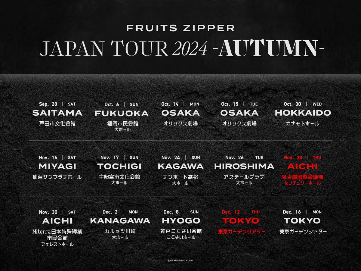 FRUITS ZIPPER JAPAN TOUR 2024 - AUTUMN - THE STORY OF SEVEN COLORS