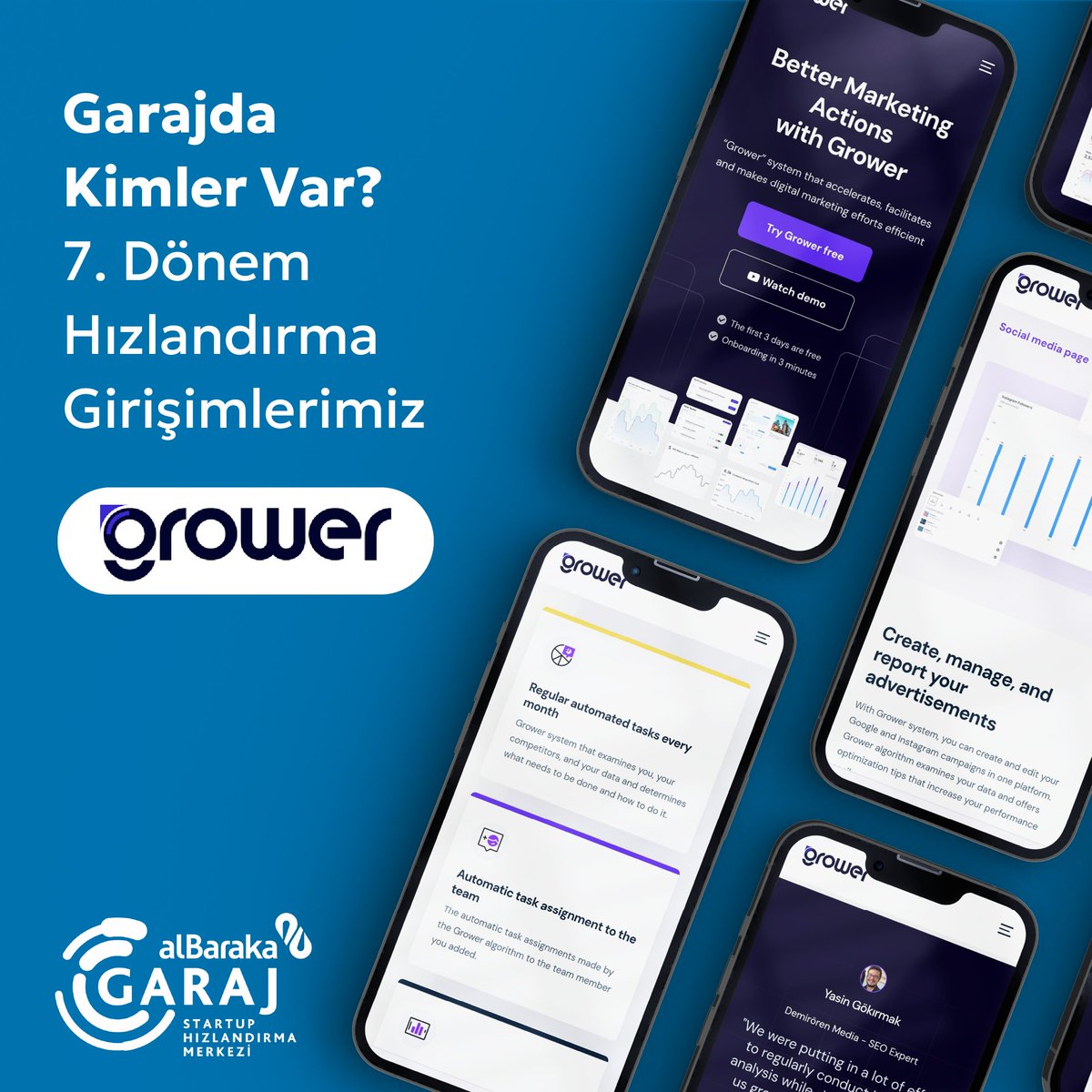 Albaraka Garaj (@albarakagaraj) on Twitter photo “Albaraka Garaj Hızlandırma Programı 7. Dönem” girişimlerimizden “<a href="/withgrower/">with grower</a>” ile tanışın!
Grower, pazarlama verilerini entegre ederek dijital pazarlama yapmak isteyenlere
uyarılar, bildirimler ve görevler atan bir girişimdir.
Daha fazla bilgi için:
withgrower.com “Albaraka Garaj Hızlandırma Programı 7. Dönem” girişimlerimizden “<a href="/withgrower/">with grower</a>” ile tanışın!
Grower, pazarlama verilerini entegre ederek dijital pazarlama yapmak isteyenlere
uyarılar, bildirimler ve görevler atan bir girişimdir.
Daha fazla bilgi için:
withgrower.com