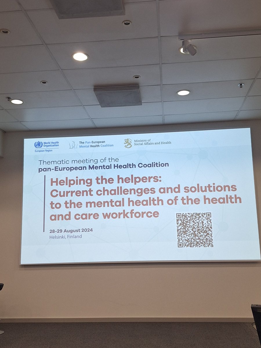 Delighted for the opportunity to attend the #WHOEuroRegion thematic meeting of the pan European Mental Health Coalition. Fantastic discussions with a focus on the mental health of health and care workforce #HelpingtheHelpers
