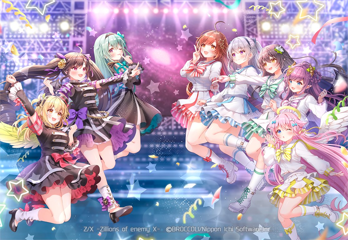 アイドル A. Z/Xのアイドルユニットライブ、メインビジュアル8人を描かせて頂いて