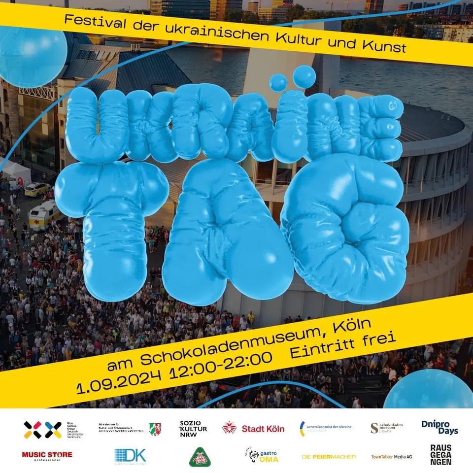 Köln!

Ukraine-Tag – Festival der ukrainischen Kultur und Kunst

01.09.2024
12:00 - 22:00 Uhr

Am Schokoladenmuseum