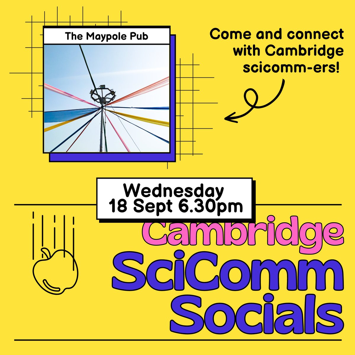 Back to school... back to #scicomm socials in Cambridge! We'll do Wednesdays again for now, and spice things up a bit as we gain traction 😛 If you're around, come by for a pint 🍺 some pizza 🍕 and tons of conversation 🍏 <a href="/cam_scicomm/">Cambridge Sci Comm Socials</a> Please RT!!!