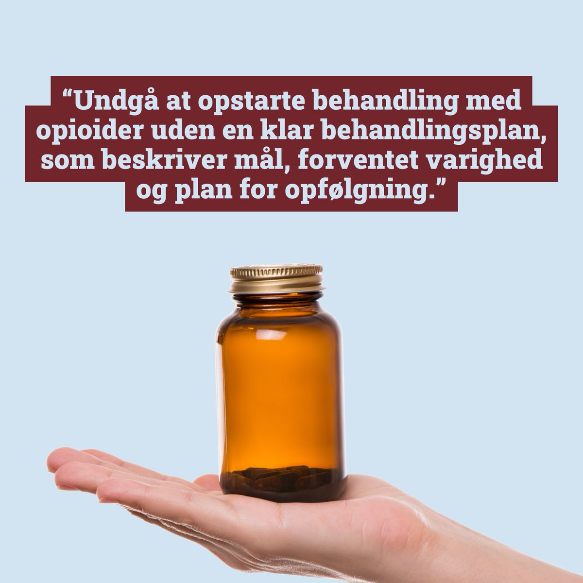 I 2023 indløste 395.000 personer en recept på opioider i Danmark. Opioider er for nogle effektive i en kortere periode, men få har gavn af langvarig behandling.

Derfor er Vælg Klogt klar med en ny anbefaling om at undgå overforbrug af opioider. Læs mere: vaelgklogt.dk/politik-presse…