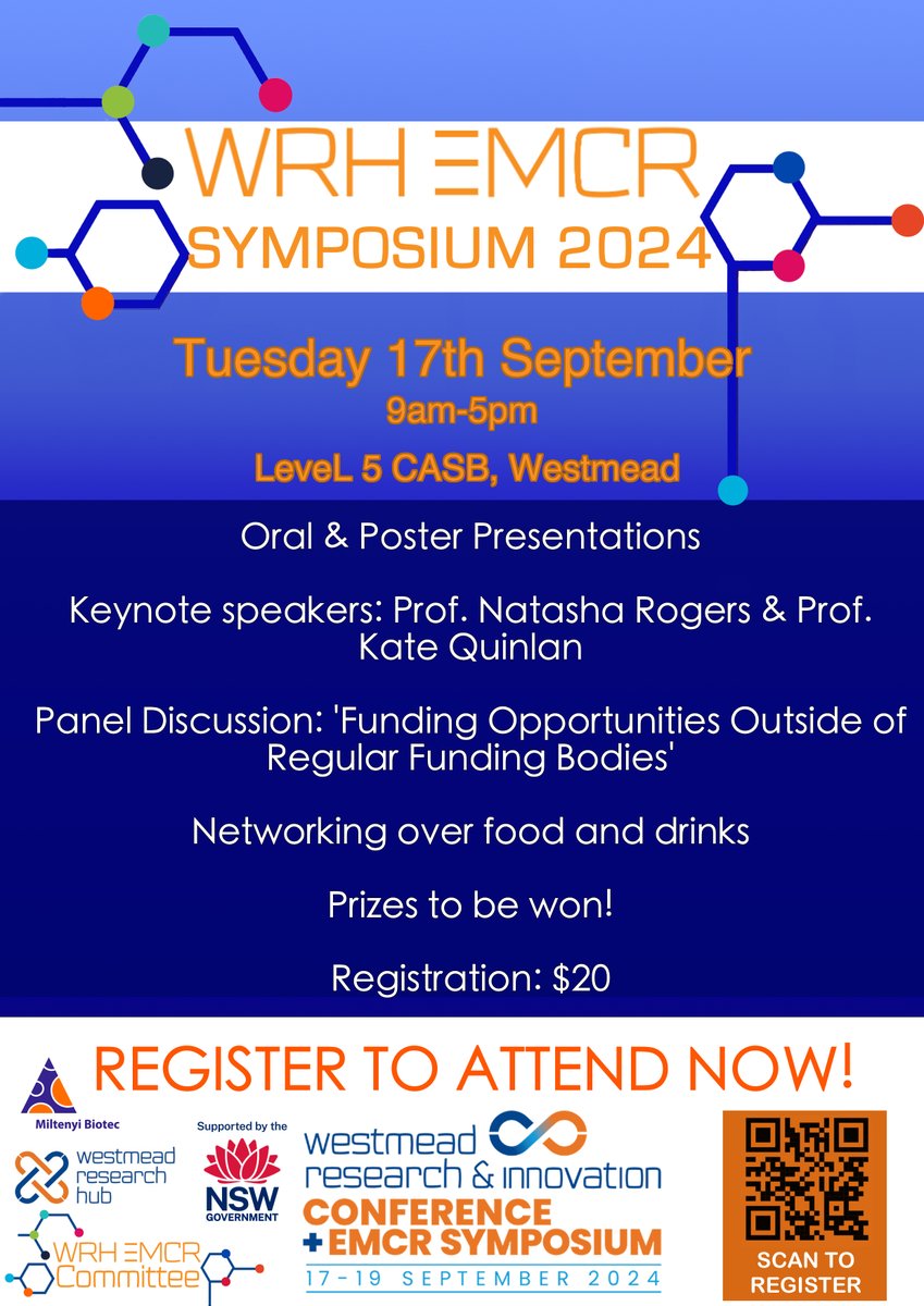 Registrations are still open for our 2024 EMCR Symposium! This satellite conference focuses on all things EMCRs, with EMCR oral presentations, career development keynote talks, and lively panel discussions. westmeadconference.org/Register #EMCRSym2024