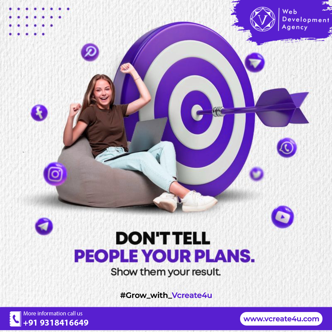 ✨ Don't Tell People Your Plans—Show Them Your Results!

Your success speaks louder than your intentions. Deliver exceptional results that make your brand stand out. Start today with VCreate4U!

📞 Call us at +91 9318416649
🌍 vcreate4u.com

#VCreate4U #GrowWithUs
