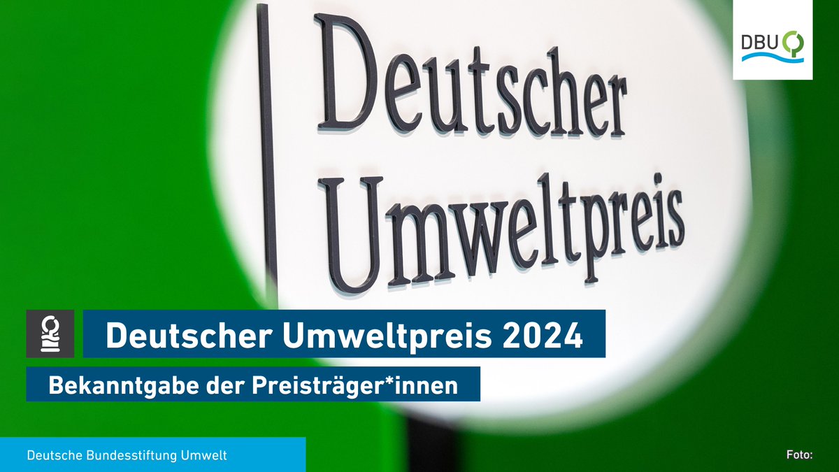 We present: Unsere diesjährigen Umweltpreisträger*innen🏆! Der Deutsche #Umweltpreis 2024 #uwp24 geht an die Moorforscherin Dr. Franziska Tanneberger aus Greifswald &amp; den Elektrotechnik-Ingenieur Thomas Speidel aus Nürtingen. Hier erfahrt ihr mehr: dbu.de/news/deutscher…