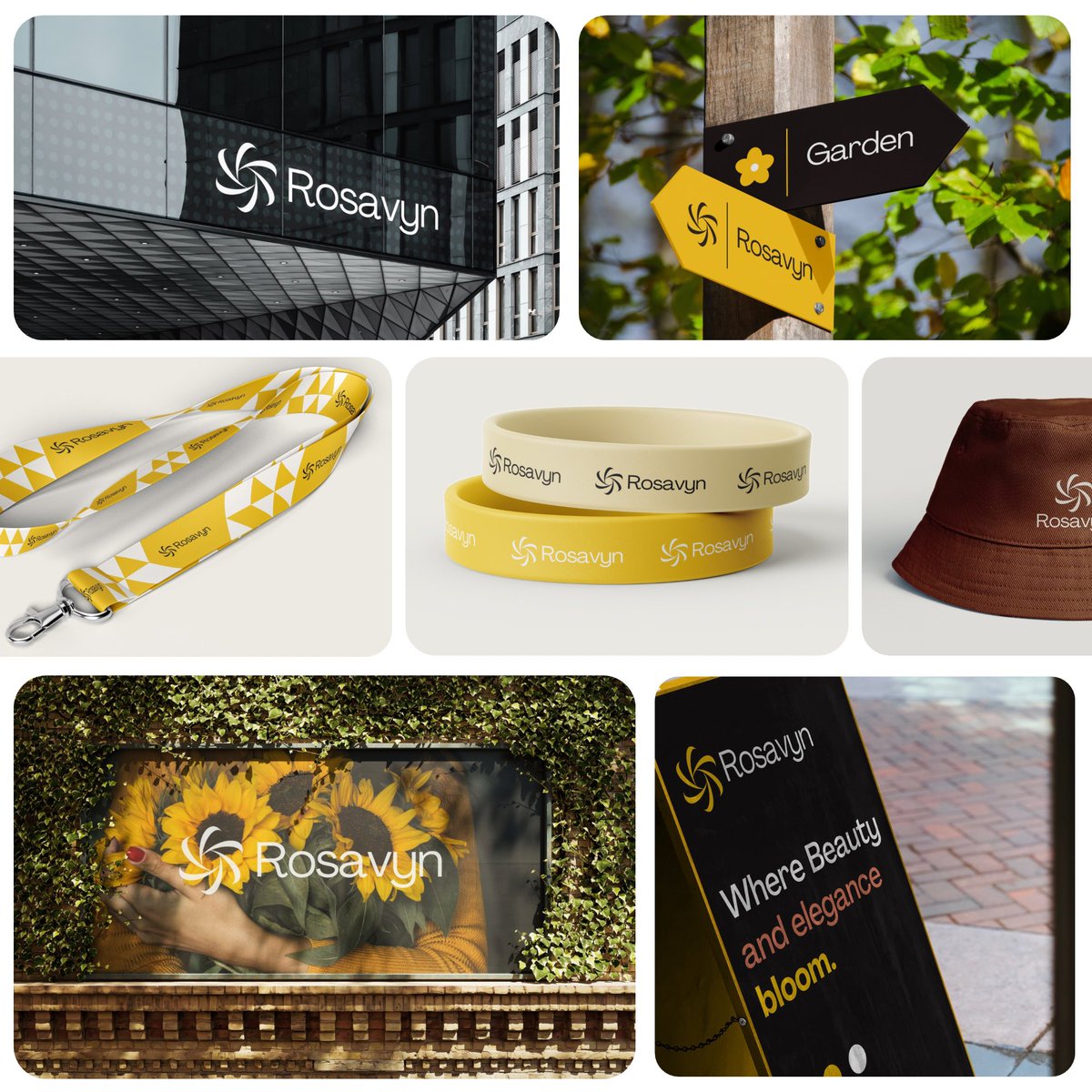 WarshDesigns's tweet image. Some of Brand Design I did for Rosavyn 🌼